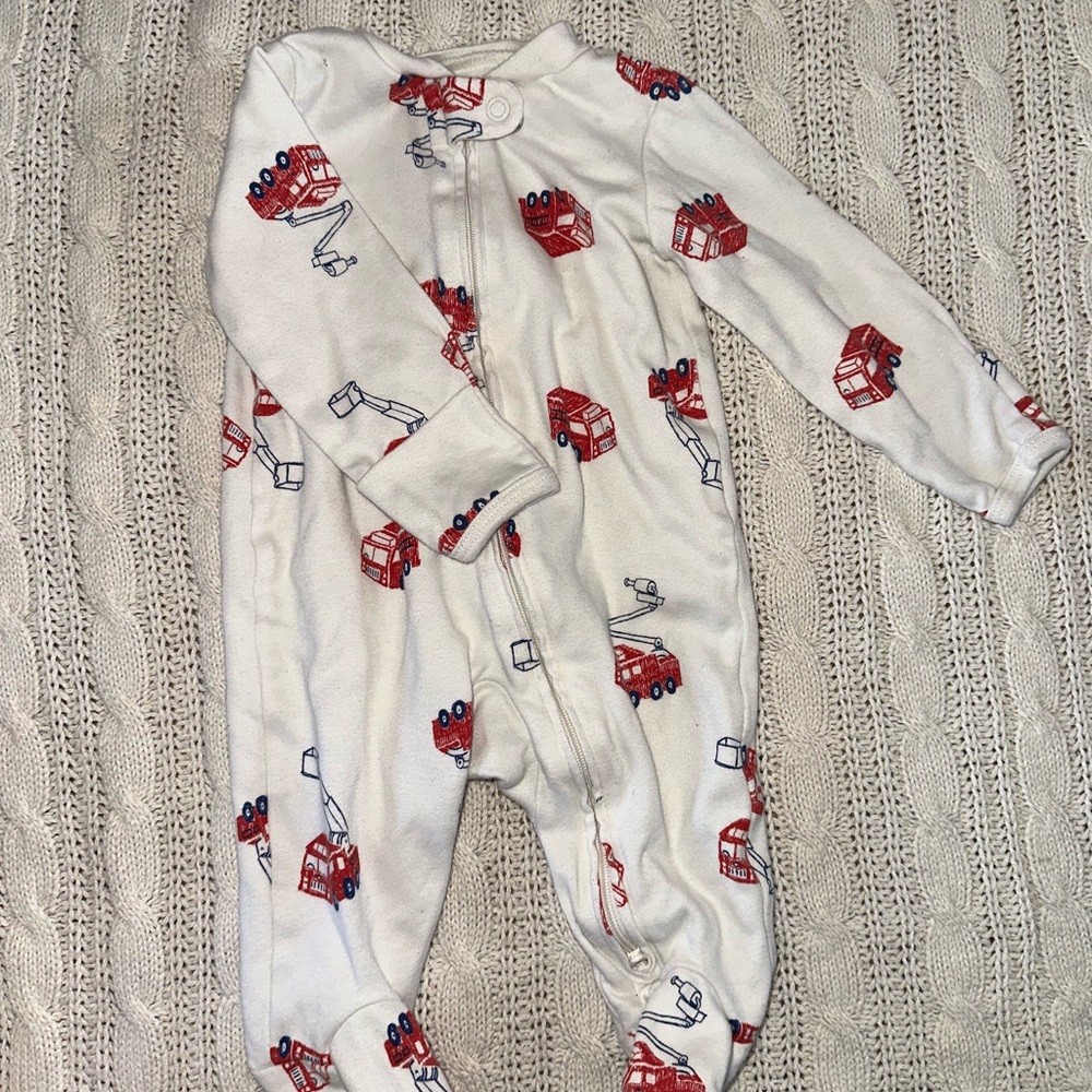 Carter's Red Fire Truck Print Footie